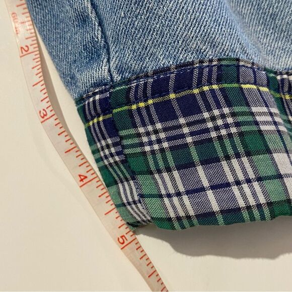 Lauren Brooke Vintage 1980's Denim & Plaid Overalls Romper Women's Size MED - Picture 7 of 16